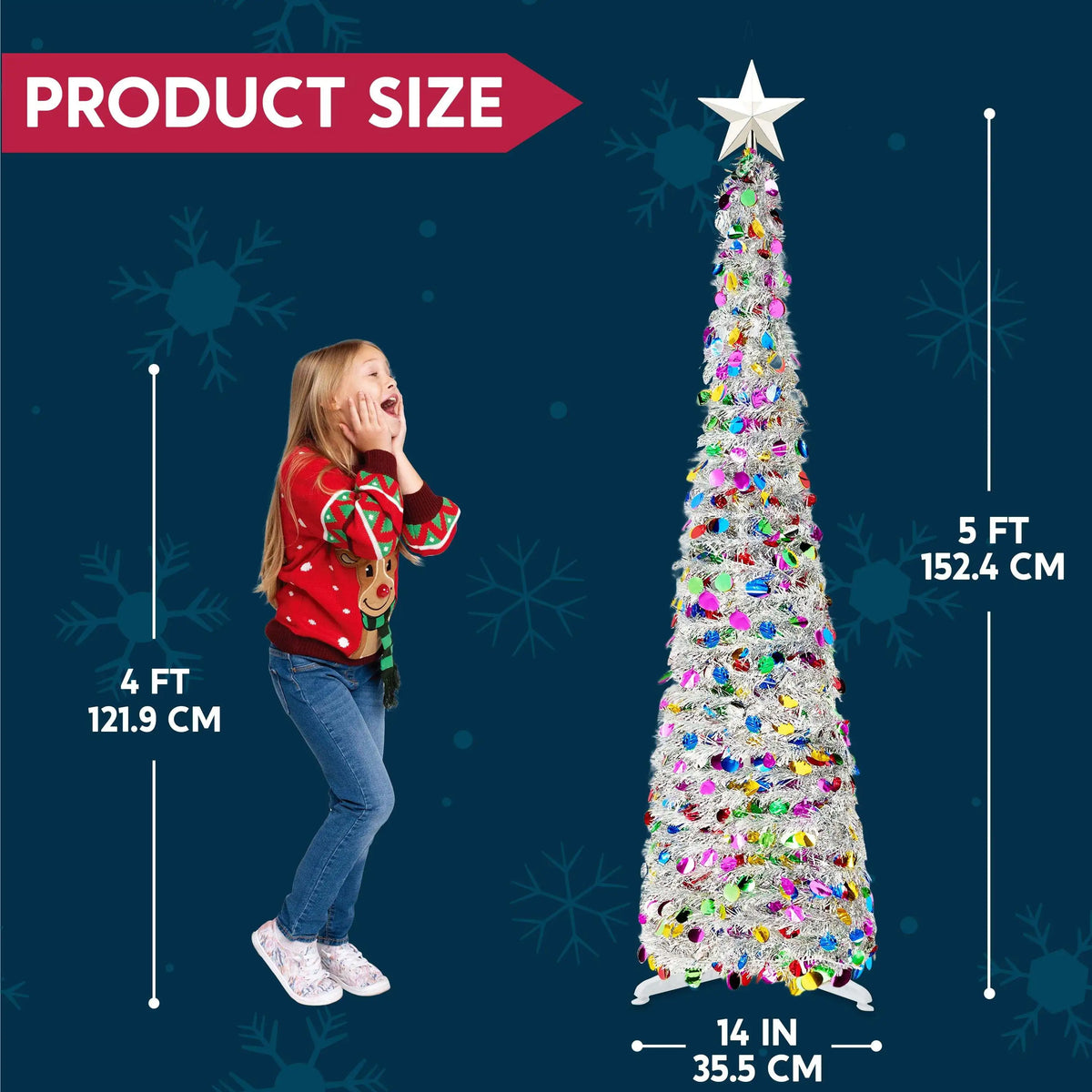 Joyfy Pop Up Christmas Tree With Lights And Star Pencil