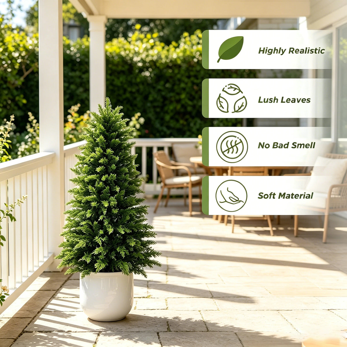 Realistic Artificial Cedar Topiary Trees For Home Garden Decor