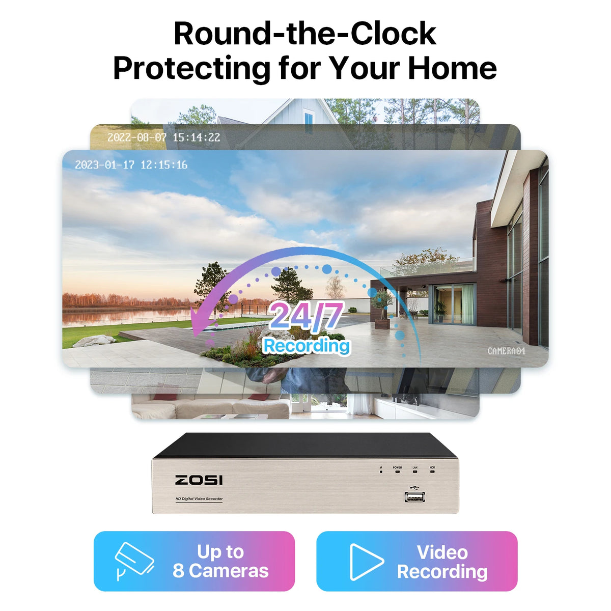 Zosi 8Ch Hd Tvi Dvr Surveillance Kit With Ai Alerts