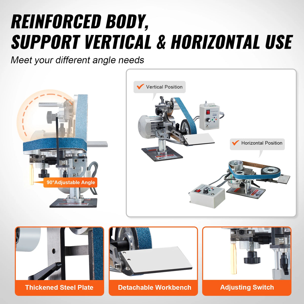 Succebuy Industrial Grade Variable Speed Belt Grinder