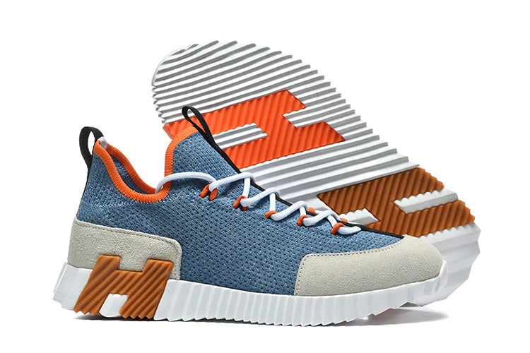 New Hot Spring Summer Outdoor Fashion Casual Patchwork Low-Top Sports Shoes Men Round Toe Lace-Up Thick Bottom Non-Slip Shoes