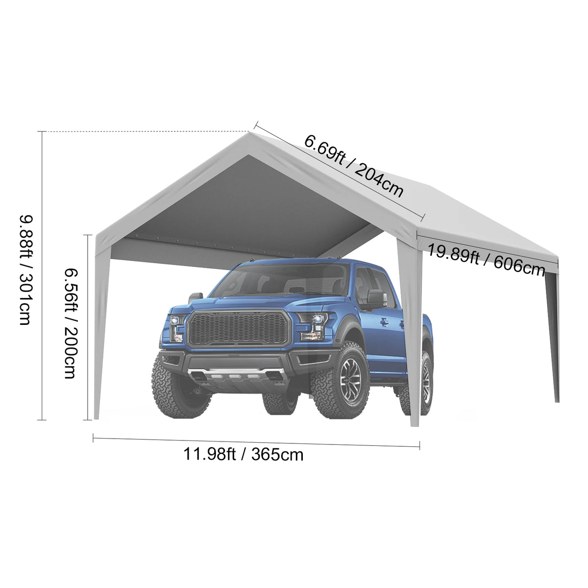 SucceBuy Replacement Carport Canopy Cover Waterproof UV Protected
