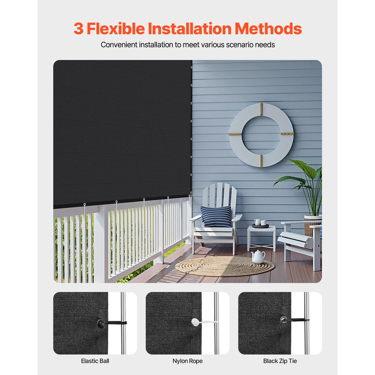SucceBuy HDPE Sun Shade Cloth For Outdoor Garden Privacy Screen