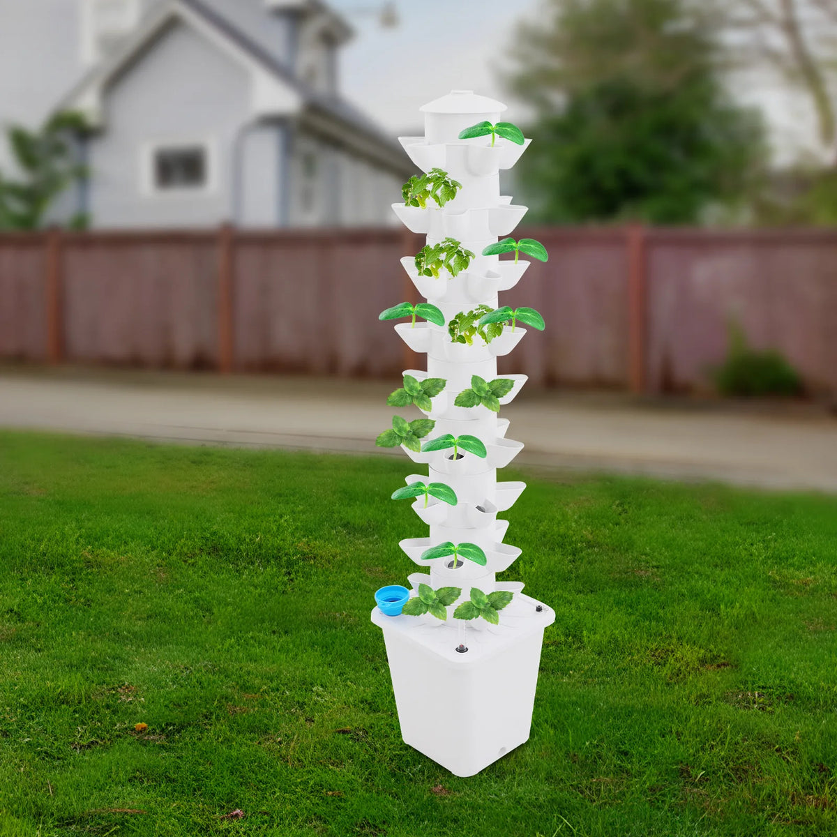 Hydroponic Growing Kit 9-Tiers Vertical Growing Kit Freestanding With Power Adapter