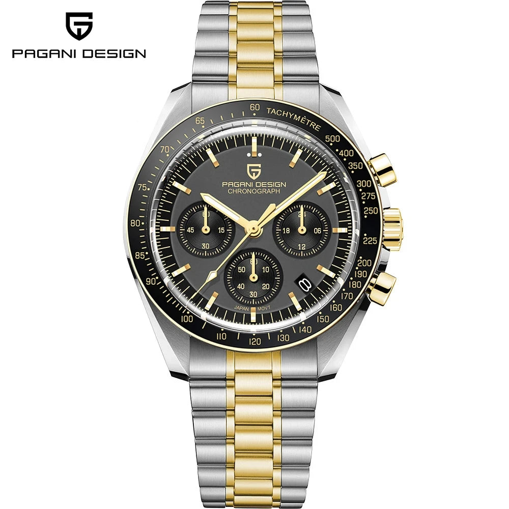 Pagani Design Men Stainless Steel Quartz Watch Chronograph Sapphire