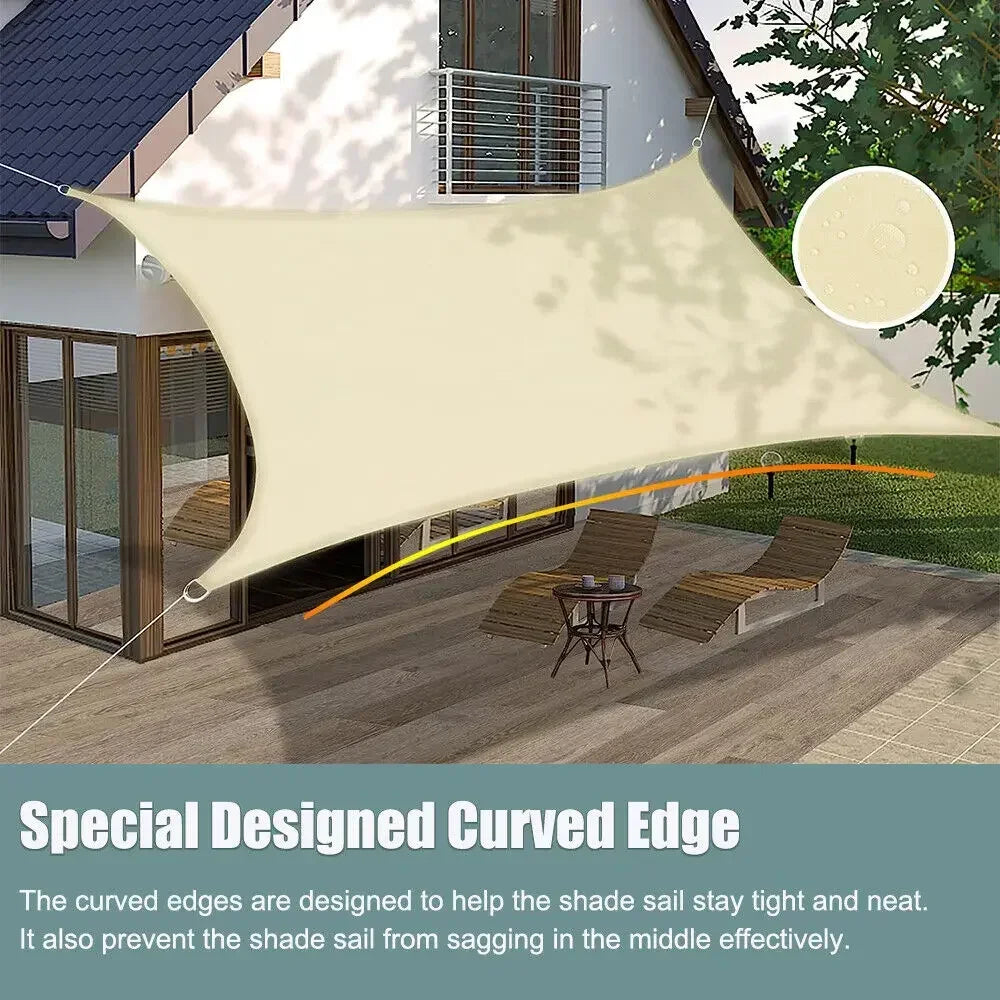 Waterproof Outdoor Shade Sail Canopy For Patio Garden Protection