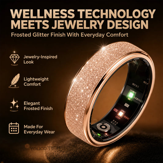 Smart Ring With Body Temperature, IP68 Waterproof Stainless Steel Smart Ring For Couples, Health Tracker Gift For Family Includes A Distinctive Charging Case