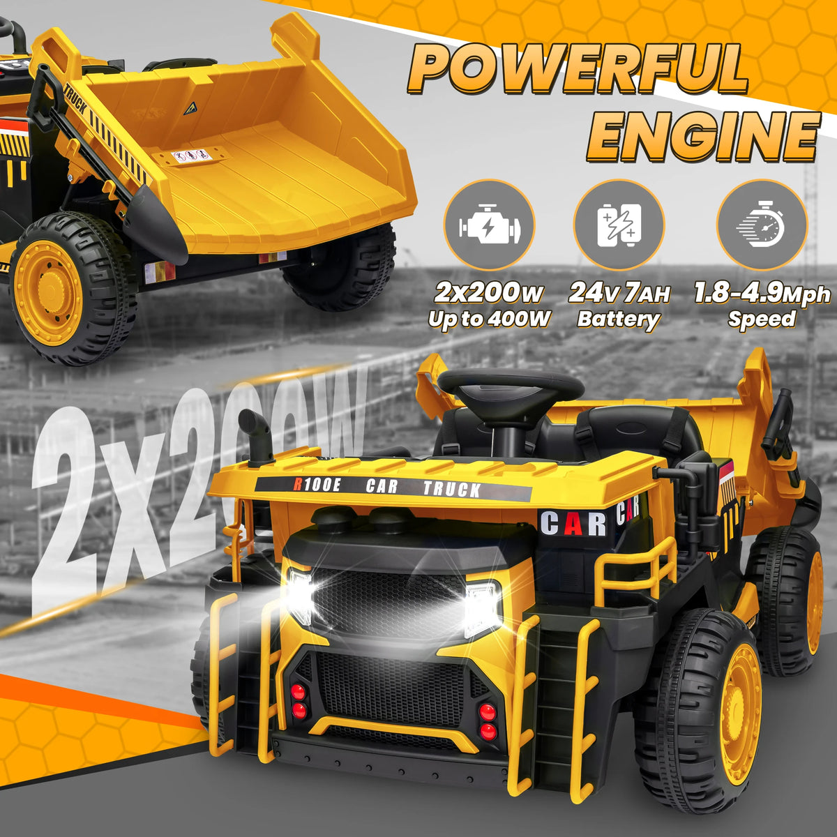 Joyracer Electric Ride On Dump Truck With Remote And Shovel