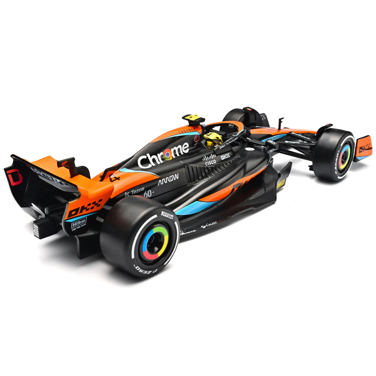 1:24 Scale McLaren MCL60 Diecast Alloy Model, 2023 Australian GP #4 Racing Car with Steering Wheels Base Collectible Display Gift