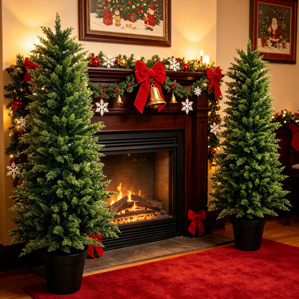 Realistic Artificial Cedar Topiary Trees For Home Garden Decor