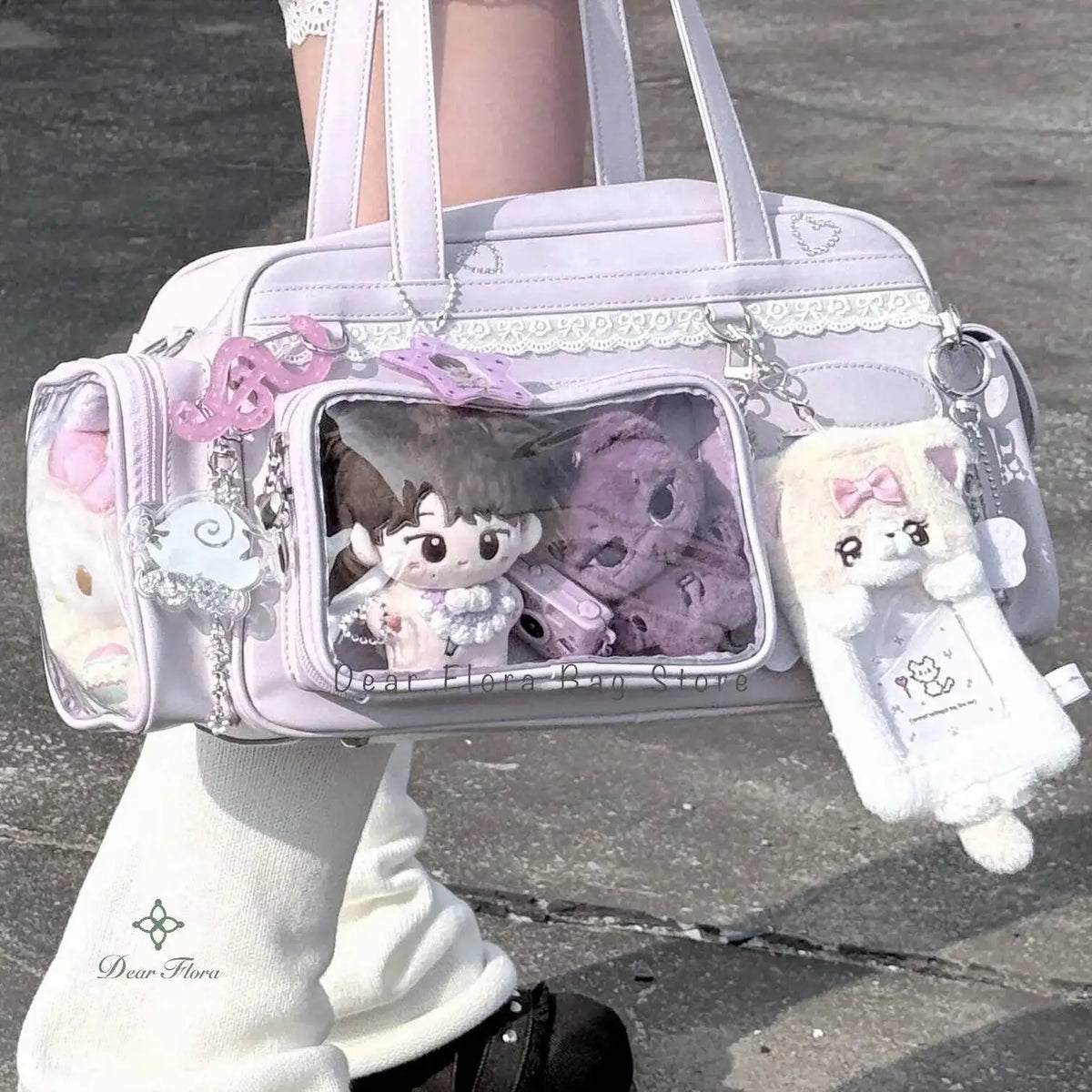 Y2K New Concert Ita Bag JK Large Capacity Shoulder Bag Cute Girl Transparent Backpack Exhibition DIY Badge Display Crossbody Bag