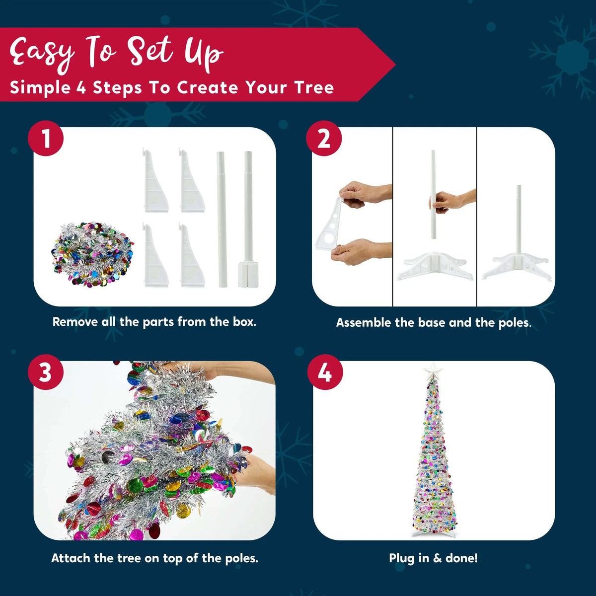 Joyfy Pop Up Christmas Tree With Lights And Star Pencil