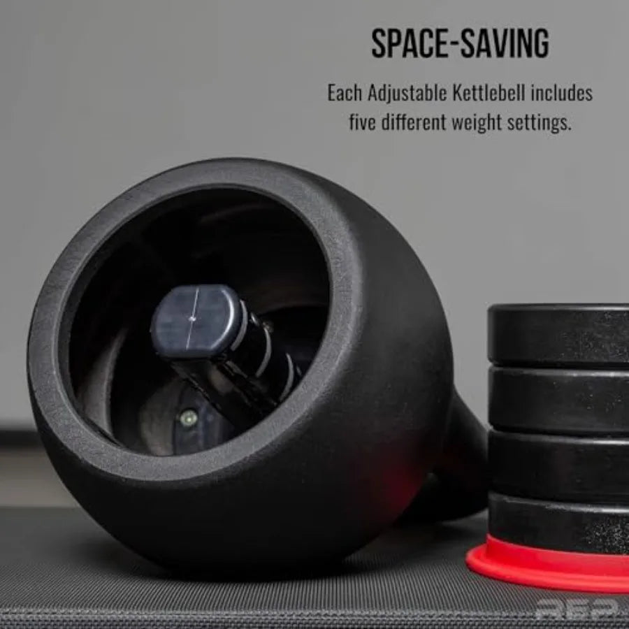 Fitness Adjustable Kettlebell for Home Gym Steel Weight Set with Ergonomic Handle 2040 lb 918 kg Variable Weight Options Compac