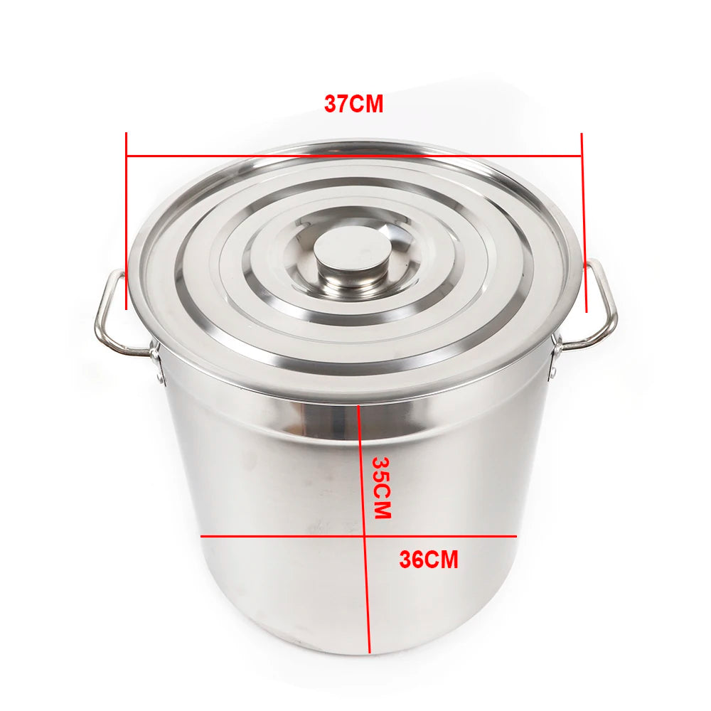 Induction Compatible Stainless Steel Soup Stock Pot With Lid