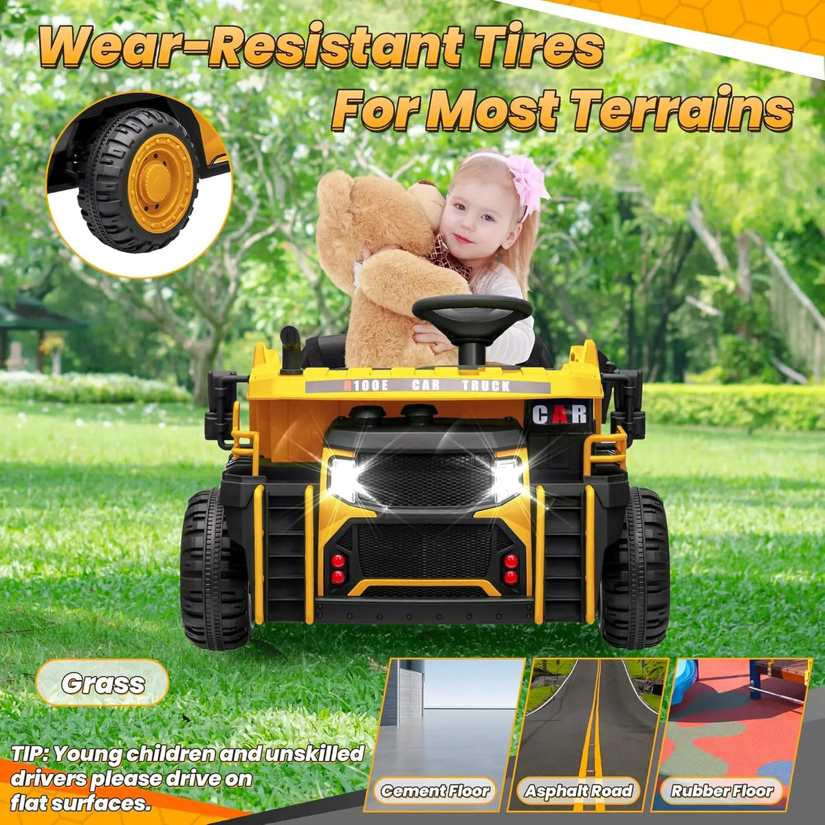 Joyracer Electric Ride On Dump Truck With Remote And Shovel