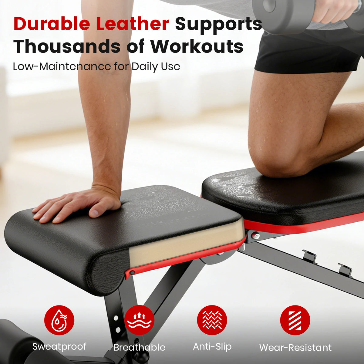 Multifunctional Foldable Dumbbell Bench Adjustable Home Gym Bench with 700 lb Capacity 6-Backrest Positions for Arms Muscle Chest Press Strength Training Full Body