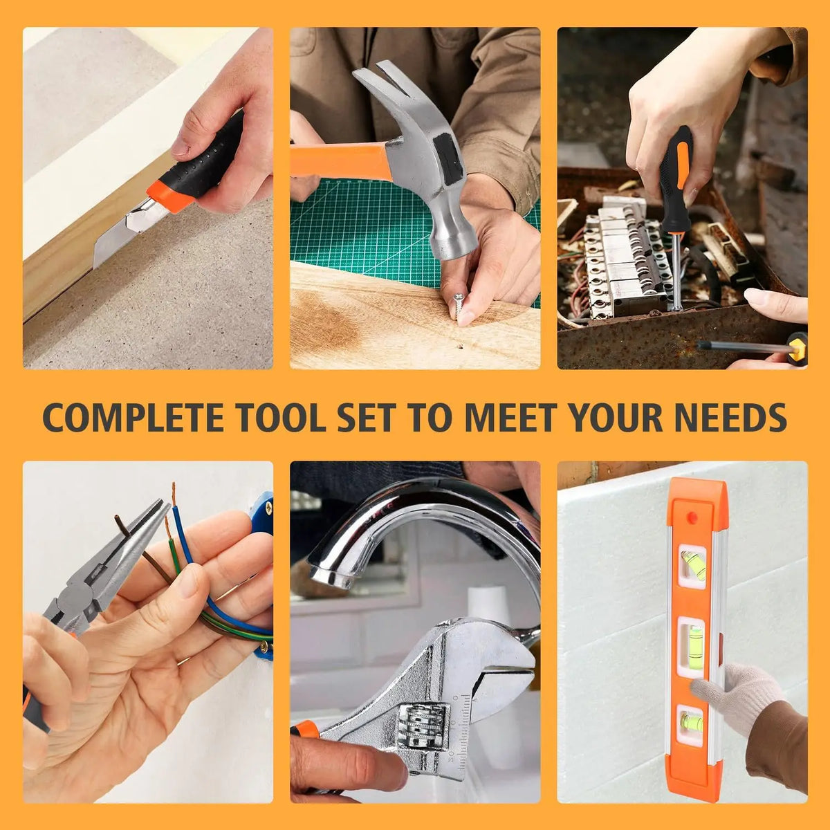 Tacleekii Household Hand Tool Set For Home Repairs And Workshop