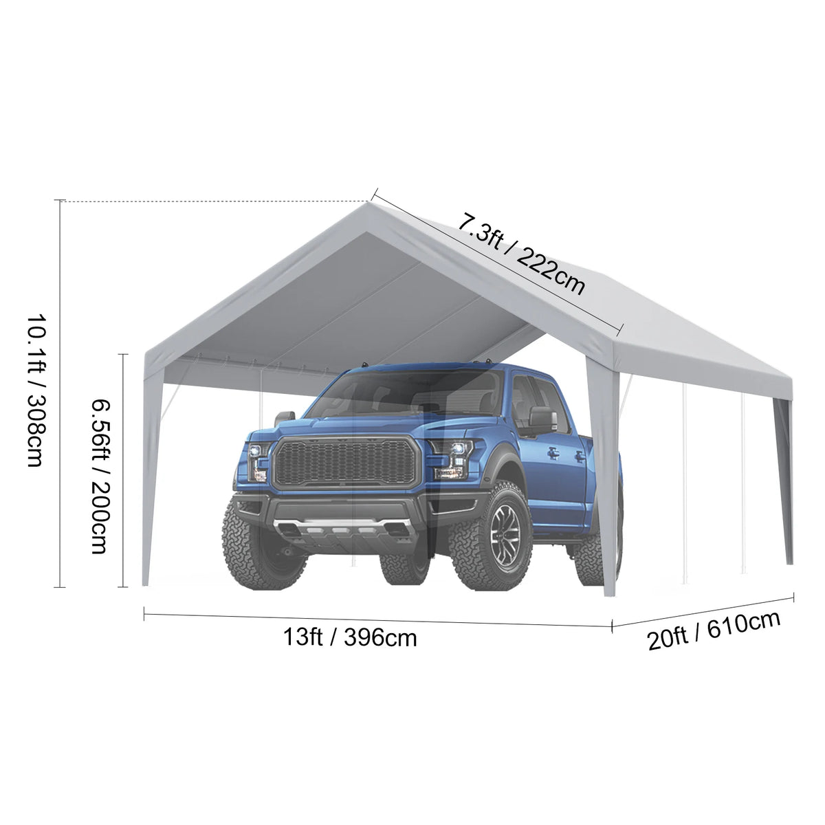 SucceBuy Replacement Carport Canopy Cover Waterproof UV Protected