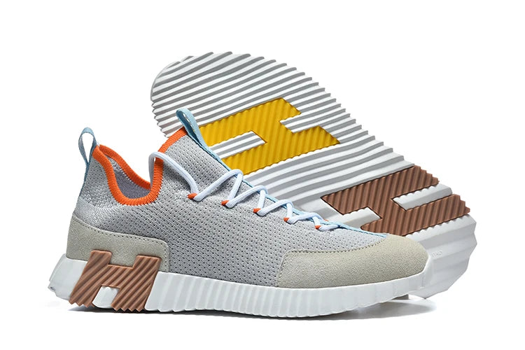 New Hot Spring Summer Outdoor Fashion Casual Patchwork Low-Top Sports Shoes Men Round Toe Lace-Up Thick Bottom Non-Slip Shoes