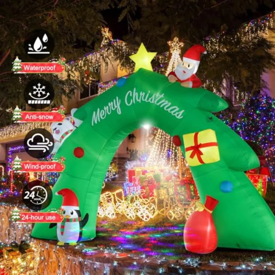 OLOEY Inflatable Christmas Tree Arch With LED Kaleidoscope Lights