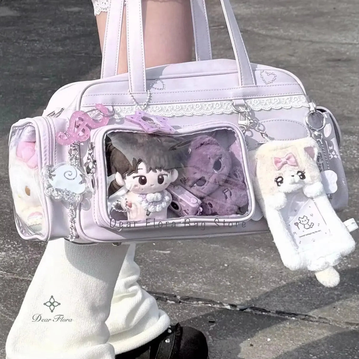 Y2K New Concert Ita Bag JK Large Capacity Shoulder Bag Cute Girl Transparent Backpack Exhibition DIY Badge Display Crossbody Bag
