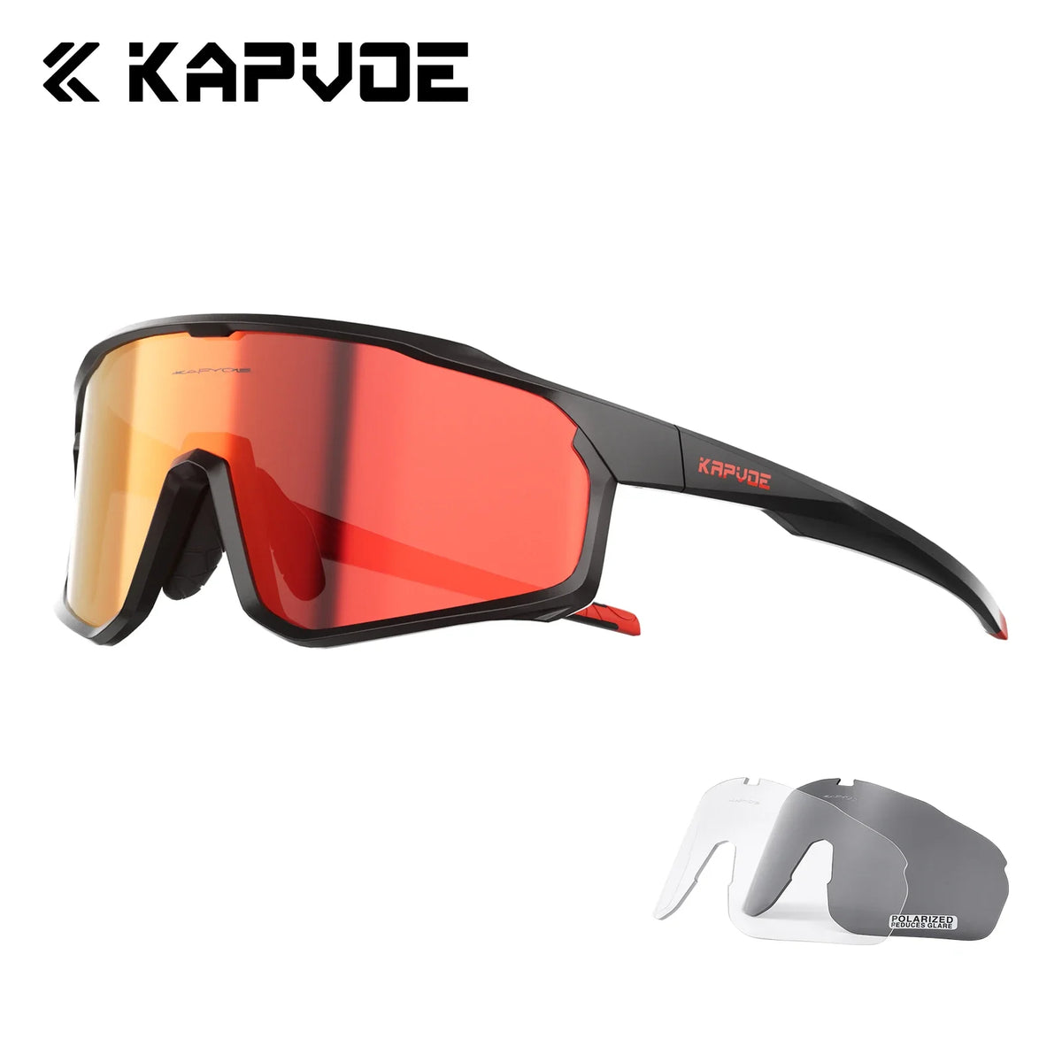 Kapvoe New Windproof Camping Glasses  Men Women Large-Frame UV400 Cycling Sunglasses Outdoor Hiking Eyewear MTB Bike Bicycle Glasses