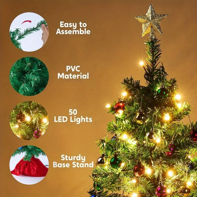 Joyfy Mini Christmas Tree With Clear Led Lights And Star