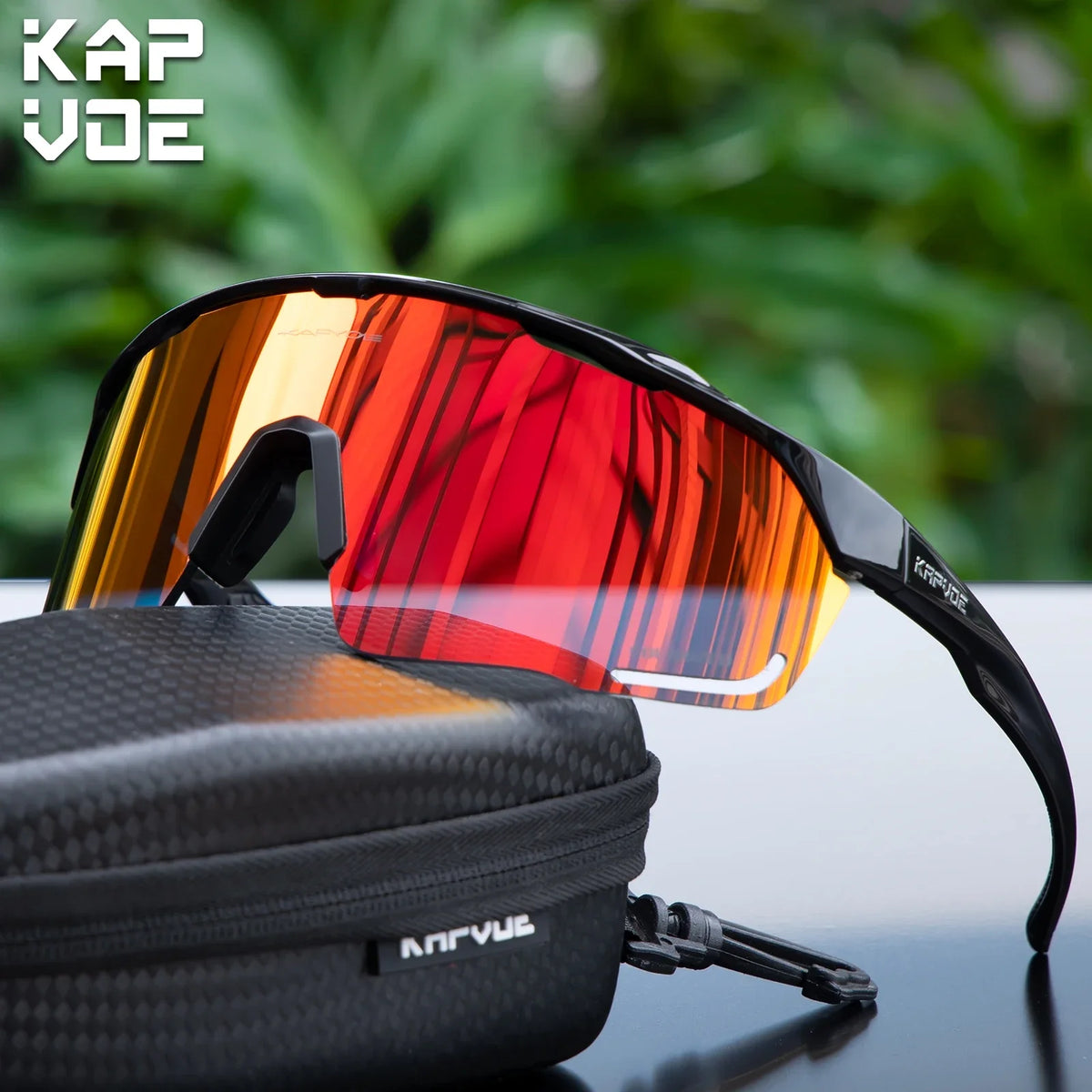 Kapvoe New Windproof Camping Glasses  Men Women Large-Frame UV400 Cycling Sunglasses Outdoor Hiking Eyewear MTB Bike Bicycle Glasses