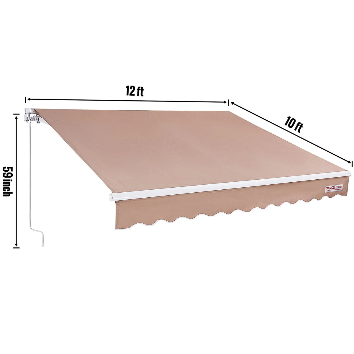 SucceBuy Manual Retractable Patio Awning Sun Shade Shelter