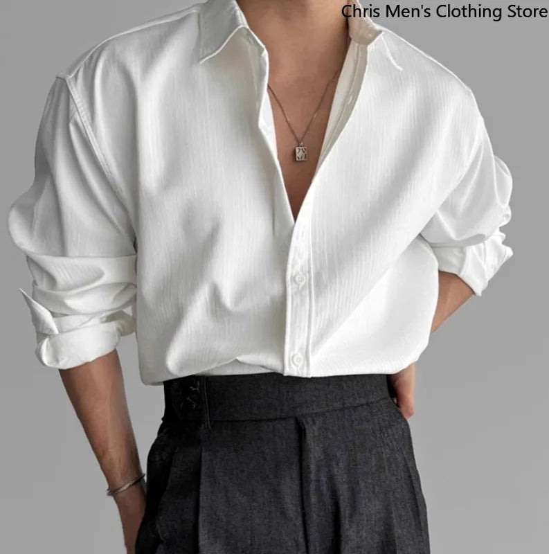 A Must-have Business Casual Shirt for Stylish Men, Men's Wear Made of Textured Fabric High-end Quality Fashionable Men's Shirts