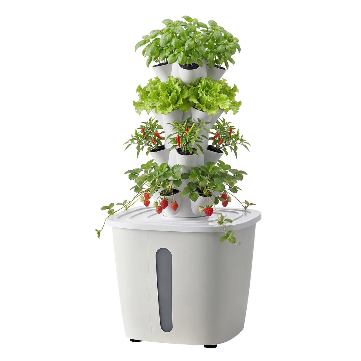 SucceBuy Hydroponic Tower 20/30/45/50 Pods 4/6/9/10 Tiers Hydroponics Growing System Kit with 20L Water Tank & Pump for Herbs