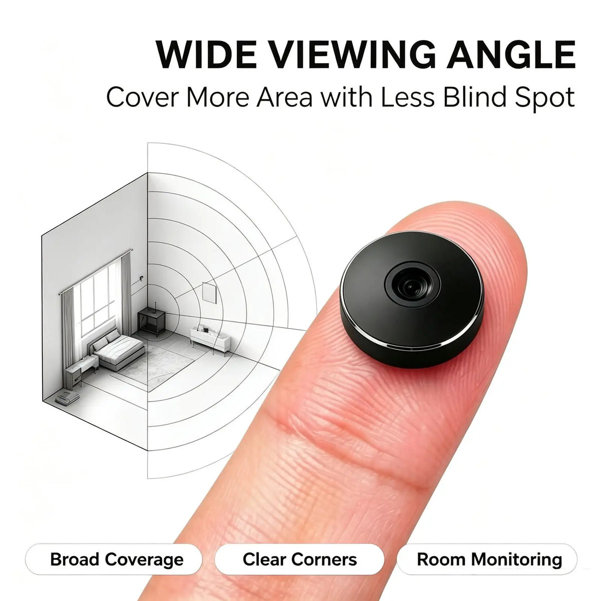 Ultra Mini HD Wireless WiFi Surveillance Camera, Miniature Portable Nanny Cam Baby Monitor With Infrared Night Vision, Mobile Remote Real-Time Viewing & Loop Recording, Compact Discreet Security Camera For Home, Baby, Pet & O