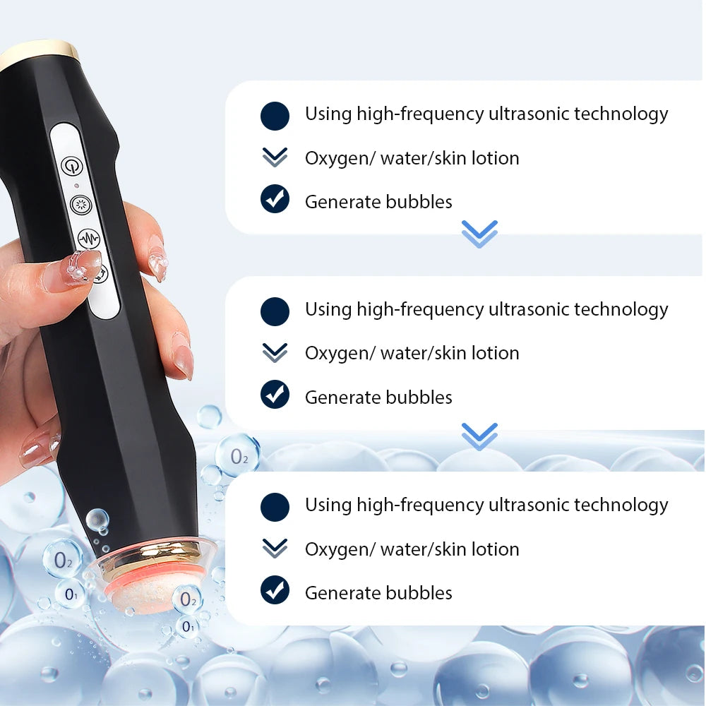 Iebilif Led Oxygen Bubble Pen Facial Massager For Skin Rejuvenation