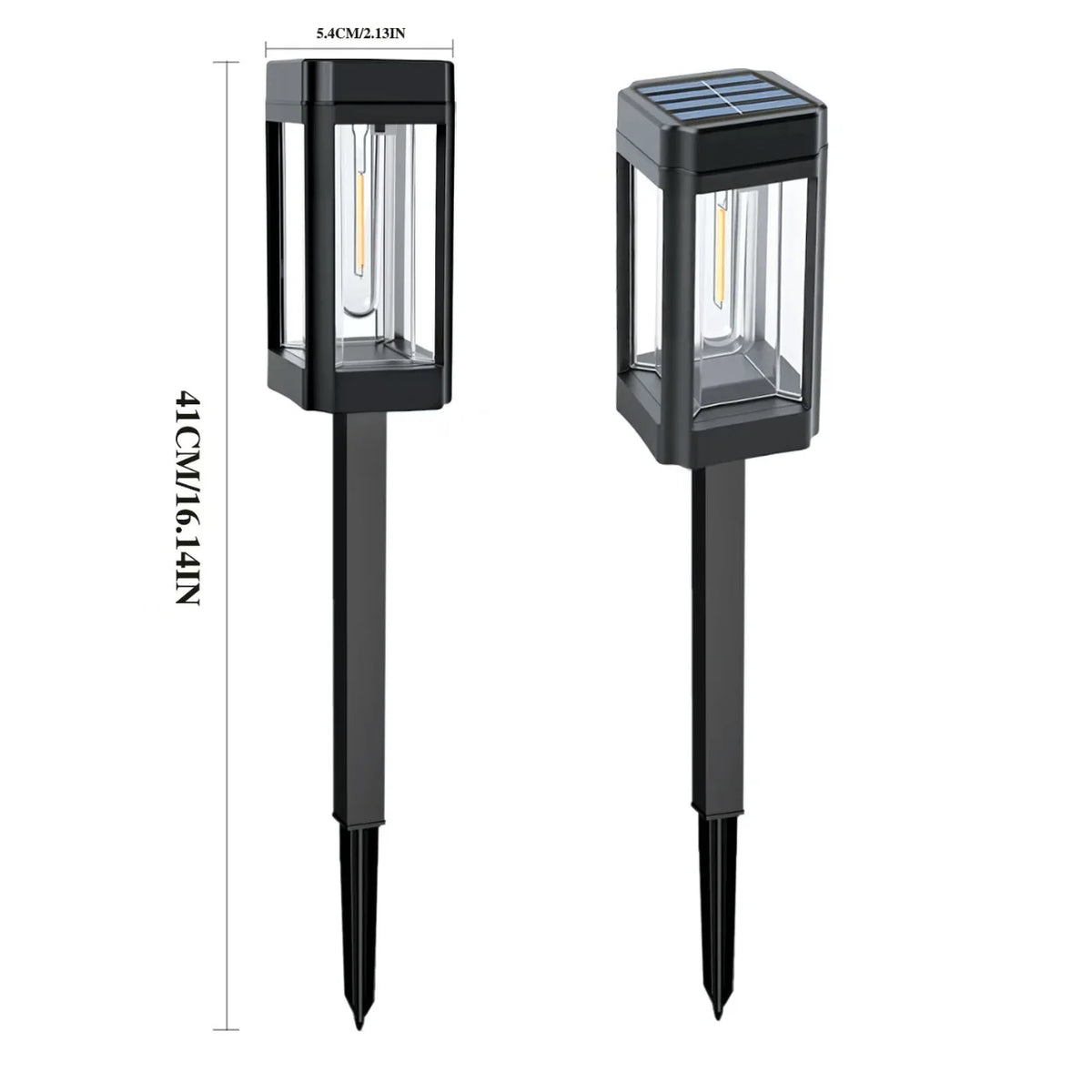 Upgraded Solar Panel Lawn Path Lights All Night Lighting Waterproof Outdoor Garden Walkway Yard Decorative Lamp 4Pack