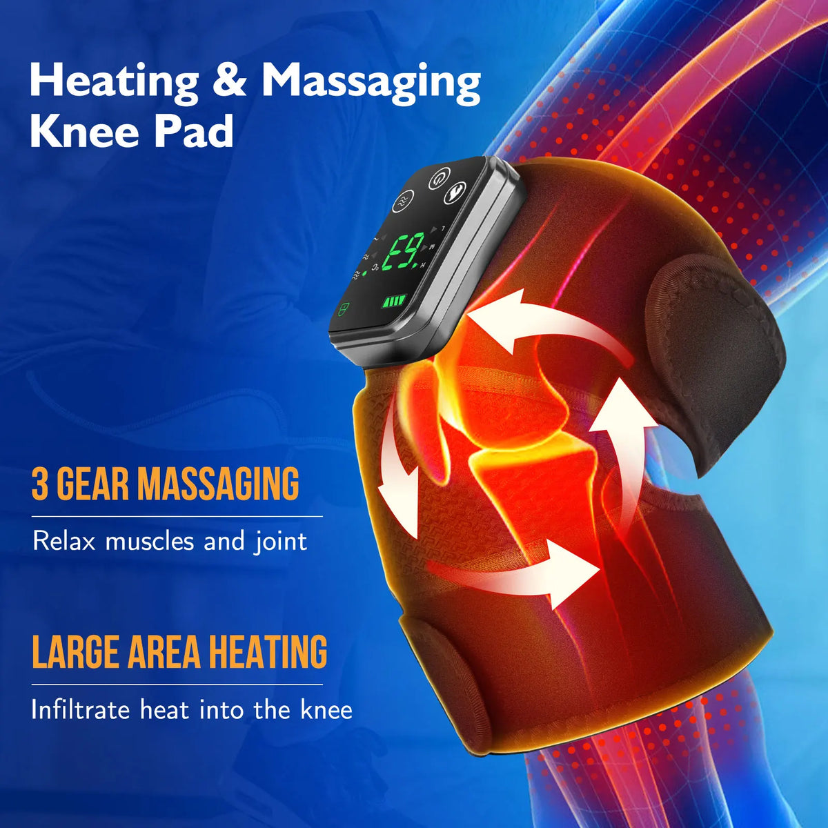Hailicare Rechargeable Knee Massager With Heating And Vibration