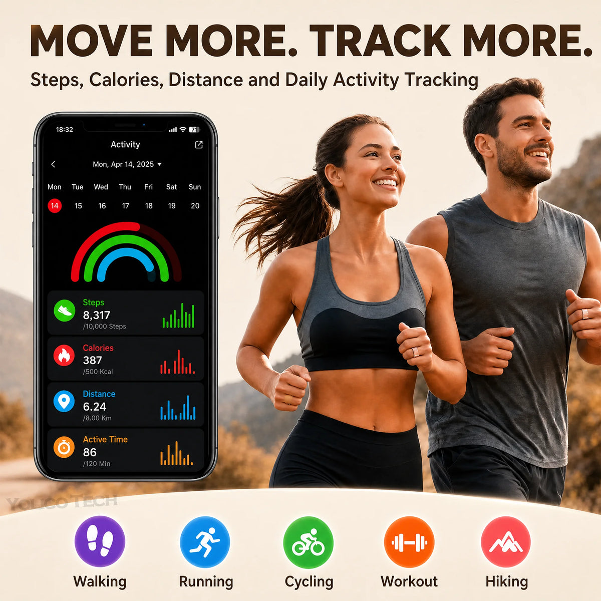 Smart Ring With Body Temperature, IP68 Waterproof Stainless Steel Smart Ring For Couples, Health Tracker Gift For Family Includes A Distinctive Charging Case