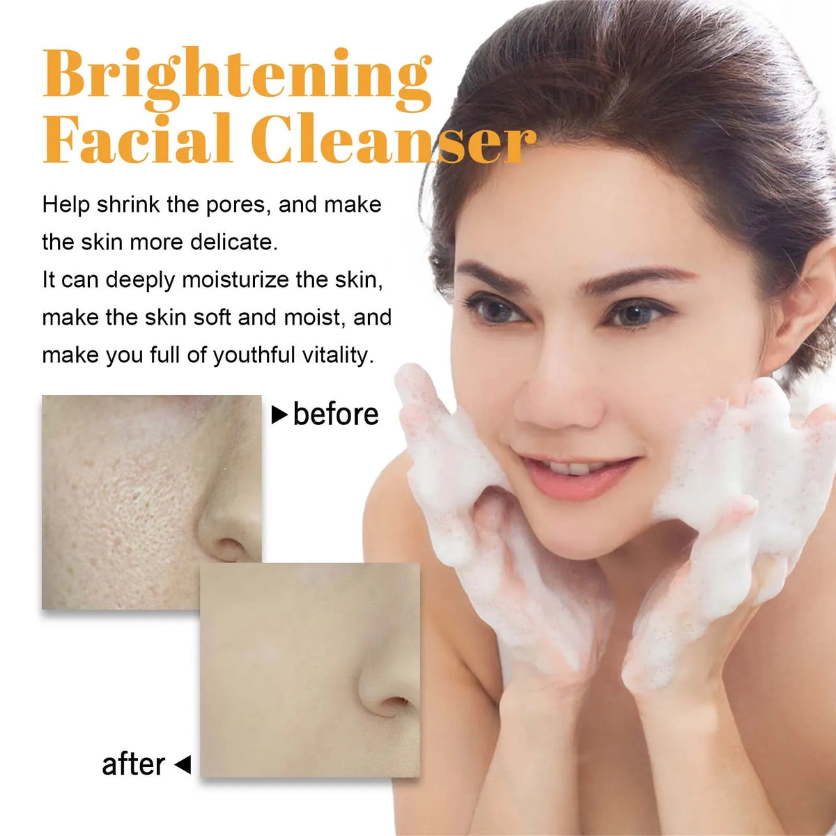 Hoygi Turmeric Brightening Foam Cleanser With Silicone Brush Rose Water