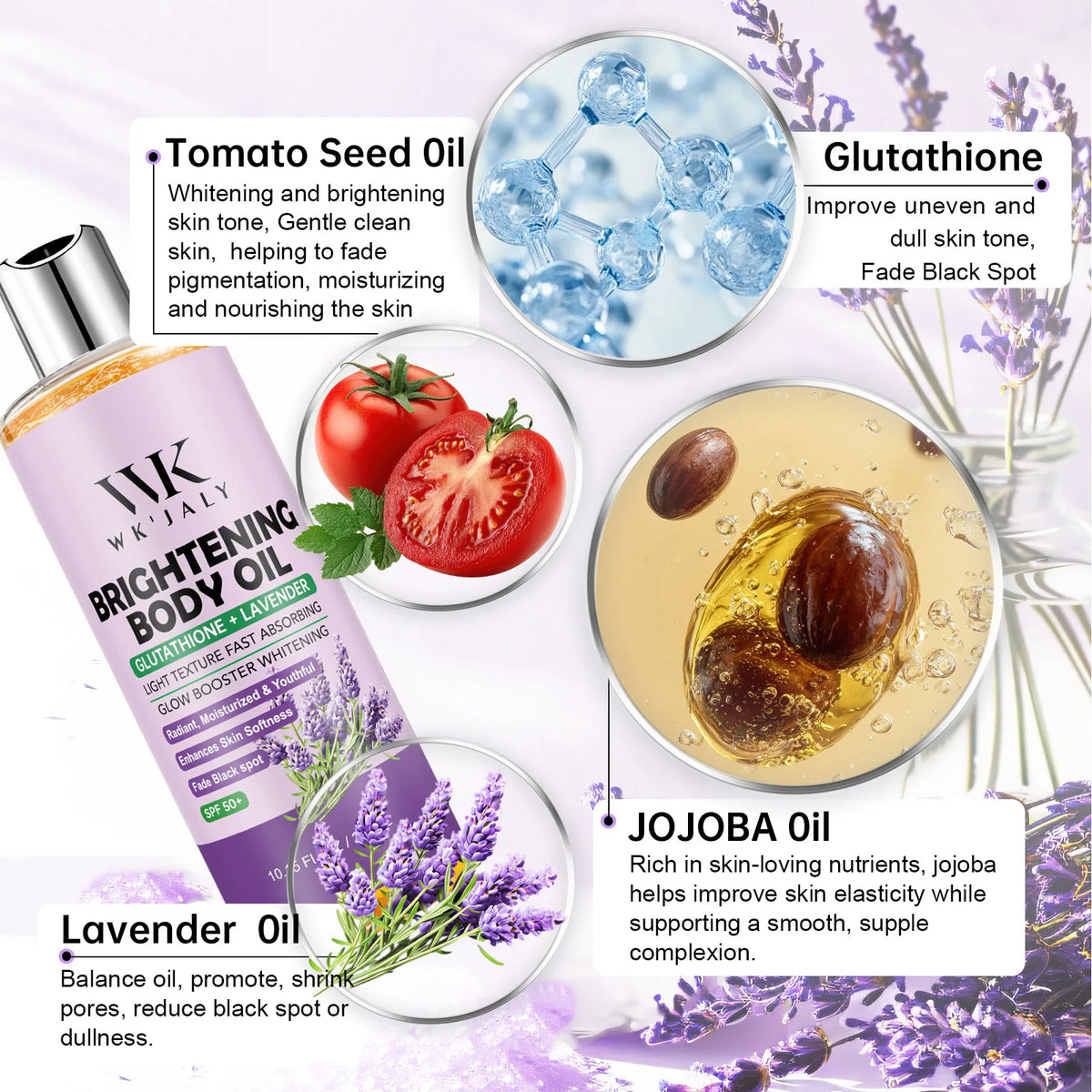 WK JALY Lightening Body Oil Deeply Hydrates And Brightens Skin