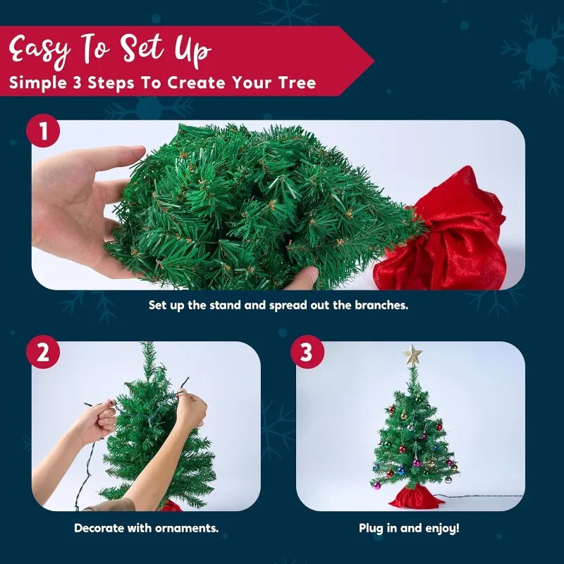 Joyfy Mini Christmas Tree With Clear Led Lights And Star