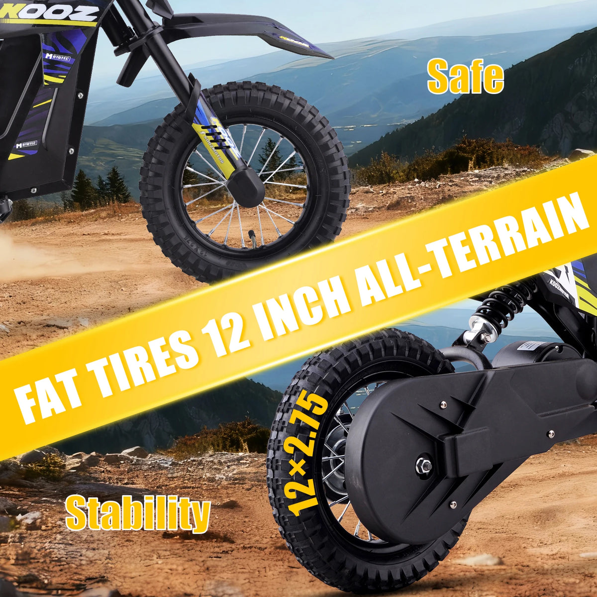 Kooz Electric Dirt Bike For Kids With Fast Riding Speeds