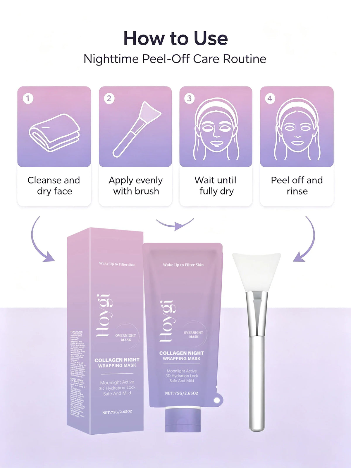 Hoygi Collagen Night Wrapping Mask with Hyaluronic Acid