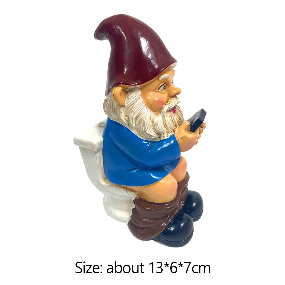 Cartoon Dwarf Resin Figurine Sculpture For Outdoor Garden Decor