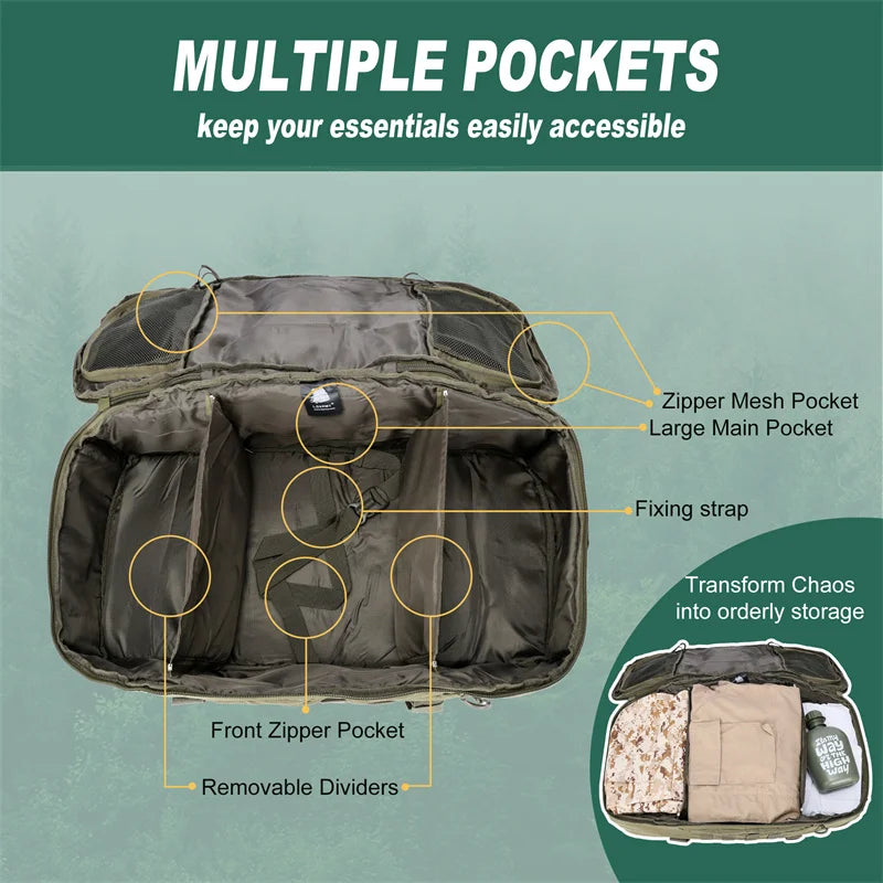 LQARMY Outdoor Tactical Polyester Hiking Travel Backpack