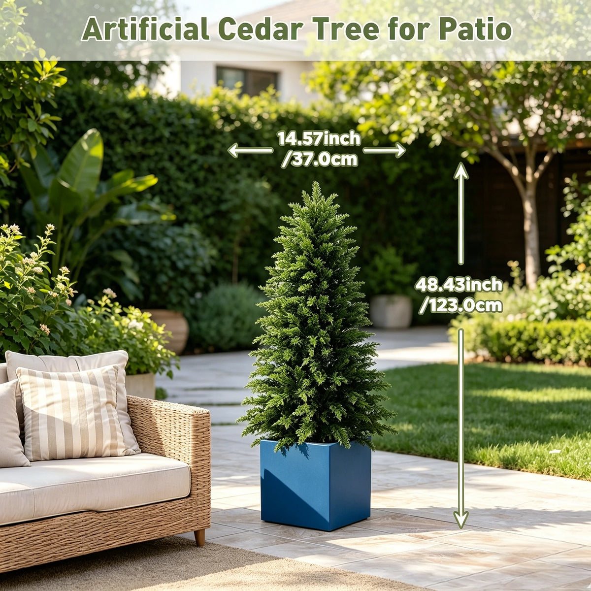 Realistic Artificial Cedar Topiary Trees For Home Garden Decor