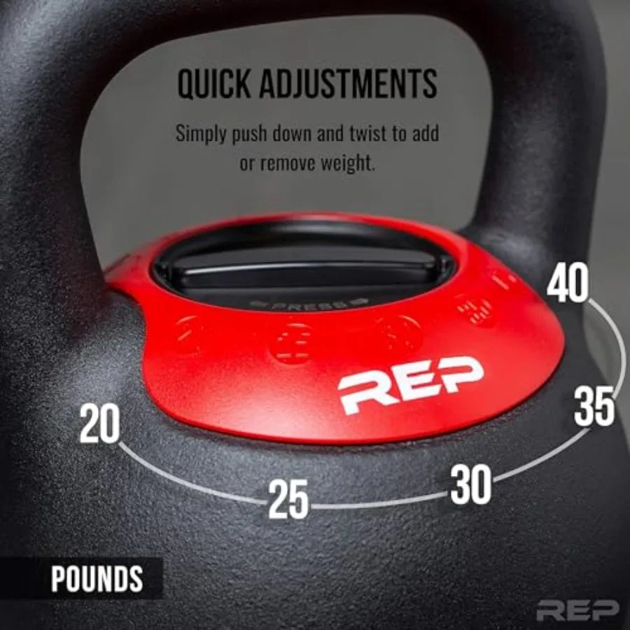 Fitness Adjustable Kettlebell for Home Gym Steel Weight Set with Ergonomic Handle 2040 lb 918 kg Variable Weight Options Compac
