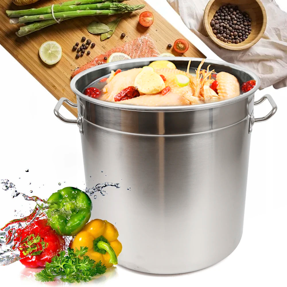 Induction Compatible Stainless Steel Soup Stock Pot With Lid