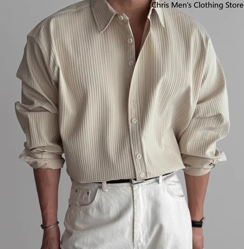 A Must-have Business Casual Shirt for Stylish Men, Men's Wear Made of Textured Fabric High-end Quality Fashionable Men's Shirts