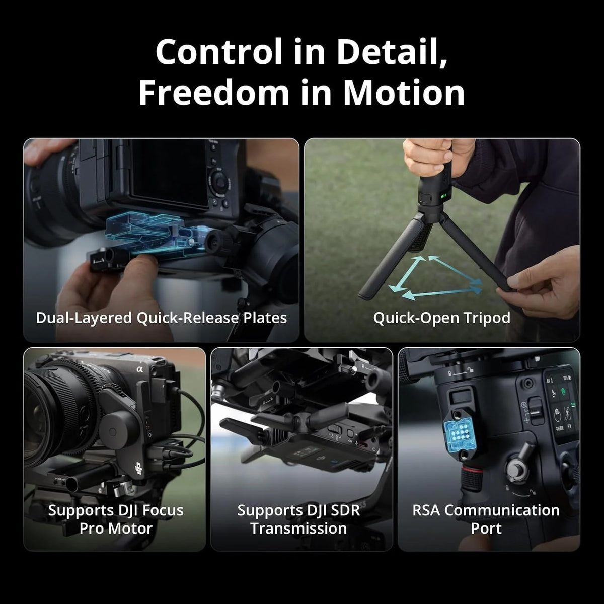 DJI RS 5 Gimbal Camera Stabilizer for Filmmakers and Videographers - 3-Axis Stabilizer for Wedding, Documentary & Commercial Video, OLED, Bluetooth, RavenEye