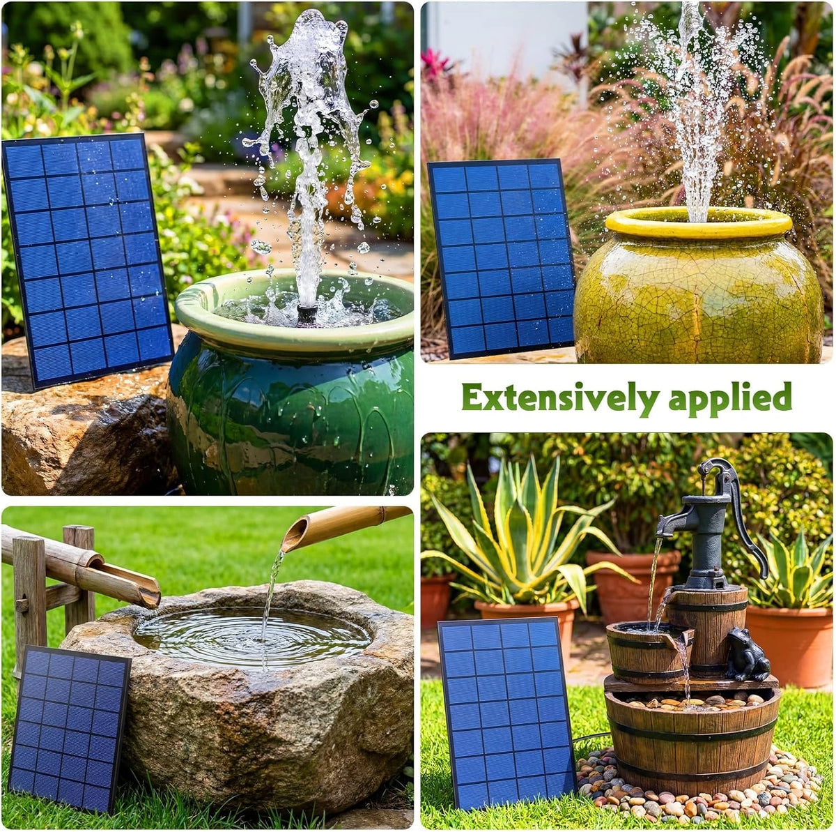 Solar Water Fountain Pump With Six Nozzles For Garden Ponds