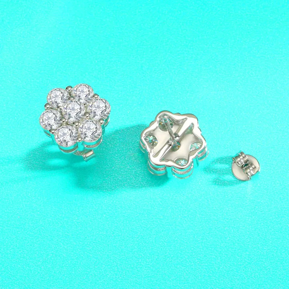 Cbtb Real Moissanite D Color 925 Sterling Silver Snowflake Stud Earrings for Women Wedding Luxury Jewelry Wholesale